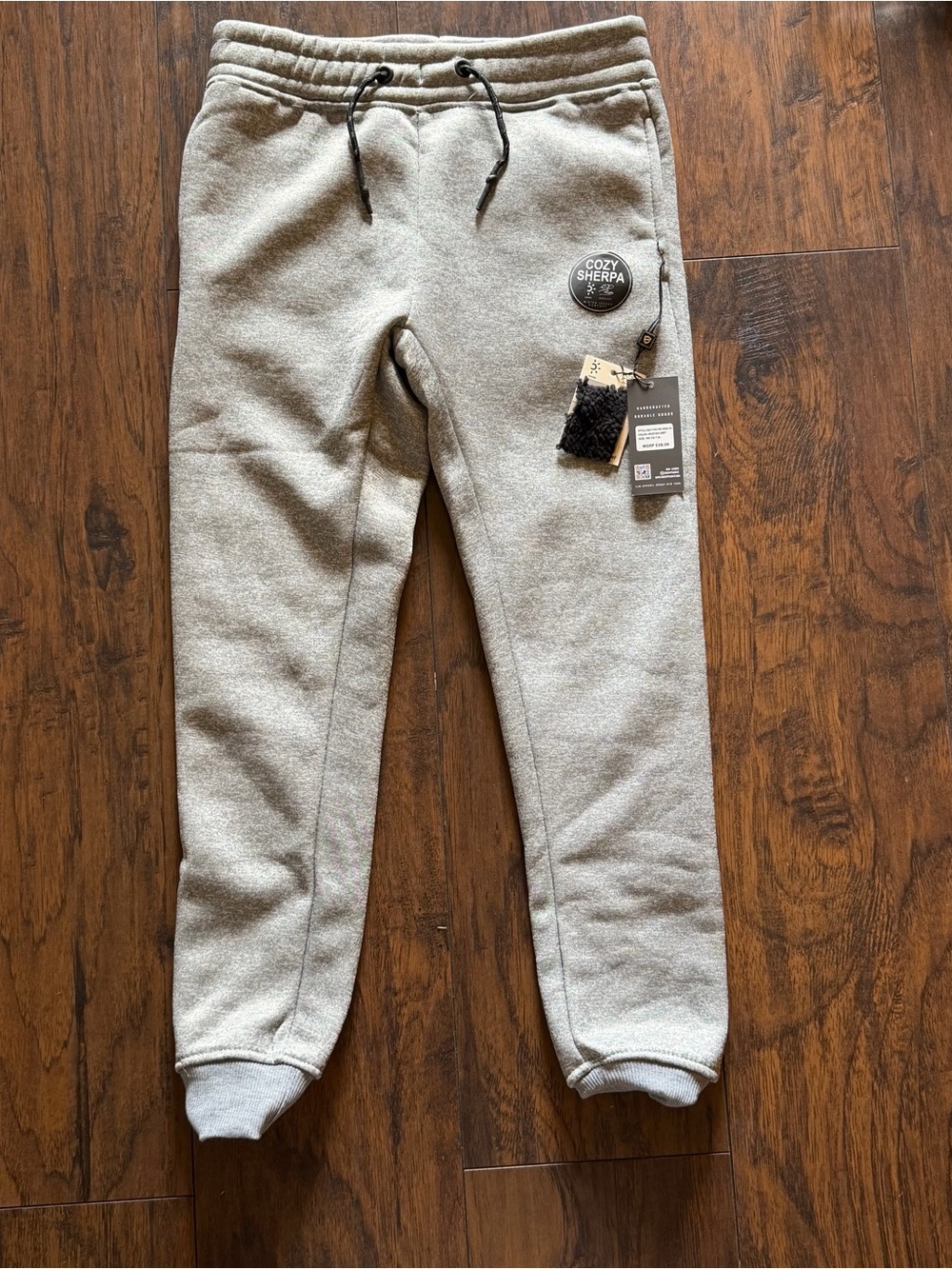 NWT Encrypted Boys Joggers M 10/12 Heather Gray Cozy Sherpa Sweatpants